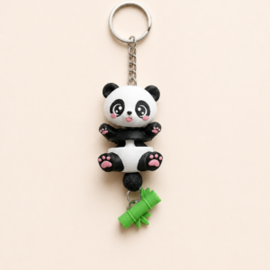 Breloc panda cu bambus