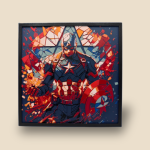 Tablou 3D Captain America - Stained Glass Style
