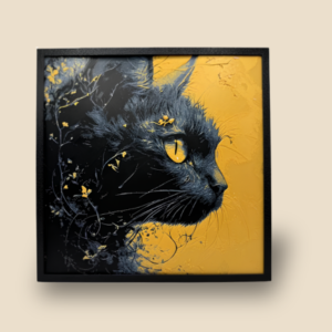 Tablou 3D Cat with Golden Eyes